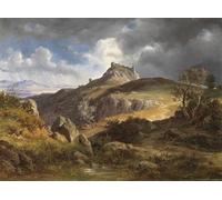DQCJIYIGL Famous Painting Wall Art Posters Posters And Prints View of the Ruins of Canossa by Friedrich Preller the Younger Mural Artwork for Home Decor 60x90cm
