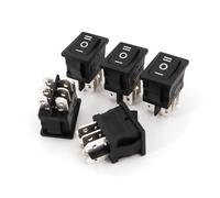 DQFOCPHHAA 10Pcs 15x21mm RL3-10 6-Pin ON-OFF-ON 3-Position Latching DPDT Rocker Switch 10A/125VAC 6A/250VAC