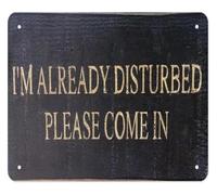 DQFOCPHHAA Funny Metal Tin Sign I Am Already Disturbed Come In Novelty Rustic Wall Decor for Living Room Office Bedroom 8 X 12 in