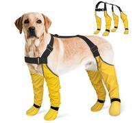 DQGHQME Dog Braces Shoes - Dust and Non-Slip - 6-Way Adjustable - Ideal for Parquet and Snow - With 360° Reflectors for Paws