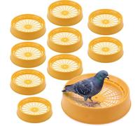 DQITJ 10 Pack Pigeon Nest Bowls Ventilated Plastic Bird Breeding Hatching Nests Anti-Tip Nesting Boxes for Pigeons Doves Quails Parakeets Small Birds (Yellow, Dia: 11.4")