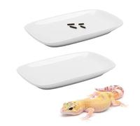DQITJ 2 Pcs Leopard Gecko Potty Pad Crested Gecko Ceramic Potty Latrine Lizard Reptile Litter Box