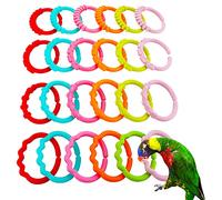 DQITJ 24 Pcs Bird Chewing Toy Parrot Plastic Large Link DIY Cage Accessories