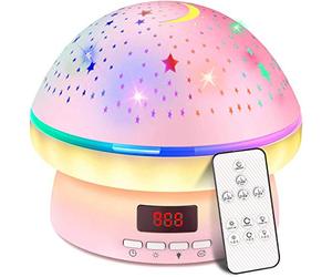 DQMOON Girls Birthday Gifts for Age 2-9, Star Projector Night Light with Remote Control & Timer Girls Toys for 2-9 Year Old, 360° Rotating Projector for Party Decor Kids Toys Xmas Stocking Fillers