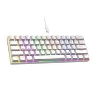 DQRCLLL Red Axis Mechanical Keyboard 61 Keys Bluetooth Three Modes Wired RGB Sports Gaming Keyboard (White)