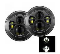 DQRG Lights Headlight Assembly For Mercedes For Benz-G-G55 7 Inch Headlight 2x Car Led Hi/Low H4 Halo Angle Eyes DRL Car Headlight Covers(40w lightBlack)