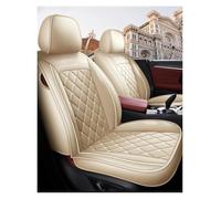 DQRG Seat Protector Deluxe 5-seat Full Car Cover PU Leather Four Seasons Applicable, Protect The Seat, Non-slip Wear-resistant Car Seat Covers(Beige)