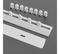 DQRMVV Ceiling-Mounted Curtain Track,Top-Installed Slide Rail For Curtains, Silent Smooth Glide Rail, Ultra-thin V-shaped Tracks For Room Divider, Privacy, Living Room(Size:3.40M,Color:White)