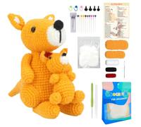 Dqsgiqe Crochet Set Animals Cute Dolls Crochet Tool Set Crochet Set for Beginners Instructions Soft Yarn and Tool for Home Relaxation Christmas Travel Birthday Classroom