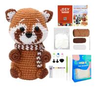 Dqsgiqe Crochet Set Animals Cute Dolls Crochet Tool Set Crochet Set for Beginners Instructions Soft Yarn and Tool for Home Relaxation Christmas Travel Birthday Classroom
