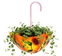 Dqsgiqe Metal Wall Planter, Inverted Umbrella Shape Balcony Planter, Hanging Indoor Flower Pot with Drainage, for Gardeners, Outdoors, Garden, Yard, Patio, Balcony and Indoor Use