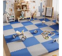 DQSPDBD Soft Foam Sensory Tiles - Interlocking Floor Tiles 12x12x1in Extra Thick Puzzle Playmat, 40 Pieces