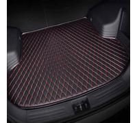 DQSZ Car Leather Boot Liner for VW Tiguan R Line Edition 2020-2024, Rear Cargo Tray Trunk Carpets Protector Pads Mats Anti-Scratch Anti-Slip Waterproof Pad Accessories,C/Black-red-normal