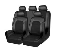 DQSZ Car Seat Cover for Volvo XC60 2010-2022, Universal Leather Full Set Seat Covers Front Rear Seat Protector Cushion Covers Breathable Comfortable Accessories,A/Black