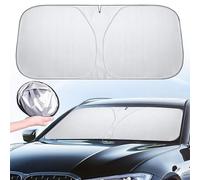 DQSZ Car Windscreen Sun Shade for Nissan Patrol Y62 2010-2022, Titanium Silver Front Windshield Sunshade Sun Heat Protection Window Cover Visor Car Interior Accessories,145 * 80