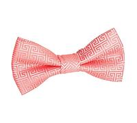 DQT Boys Greek Key Patterned Wedding Tuxedo Pre-tied Bow Tie Coral
