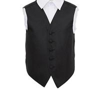 DQT Boys Greek Key Patterned Wedding Tuxedo Waistcoat - 5-6 Years: 26" | Black