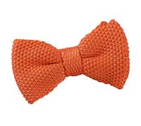 DQT Boys Knit Knitted Casual Plain Pre-tied Bow Tie Burnt Orange