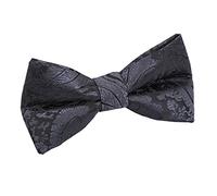 DQT Boys Paisley Floral Wedding Tuxedo Pre-tied Bow Tie Charcoal Grey