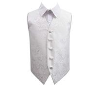 DQT Boys Paisley Floral Wedding Waistcoat Vest - Page Boy Formal Suit - Ivory 11-12 Years 32"