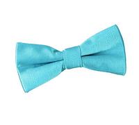 DQT Boys Plain Glossy Satin Pre-Tied Bow Tie - Wedding, Party & Formal - Robin's Egg Blue
