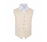 DQT Boys Plain Satin Waistcoat - Wedding Pageboy Formal Suit Vest - Champagne 11-12 Years (32")