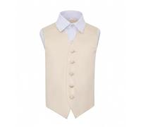 DQT Boys Plain Satin Waistcoat - Wedding Party & Formal - Champagne 11-12 Years 32"
