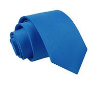 DQT Boys Plain Satin Wedding Formal Casual Communion Page Boy Classsic Neck Tie 7-12 Years Old - Electric Blue
