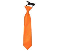 DQT Boys Plain Satin Wedding Formal Casual Elasticated Page Boy Pre-tied Neck Tie 2-7 Years - Burnt Orange
