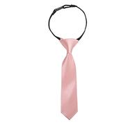 DQT Boys Plain Satin Wedding Formal Casual Elasticated Page Boy Pre-Tied Necktie 0-2 Years / 2-7 Years - Dusty Pink 0-2 Years Old