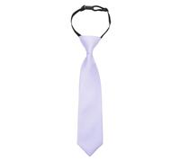 DQT Boys Plain Twill Elasticated Pre-Tied Tie - Wedding, School & Formal Adjustable Neck Tie - Pastel Lilac