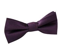 DQT Boys Solid Check Pre-Tied Bow Tie - Wedding Pageboy Formal - Cadbury Purple