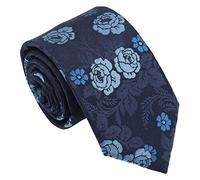 DQT Floral Rose Wedding Neck Tie for Boys 8+ Years Old - Blue