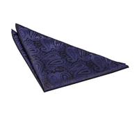 DQT Men Blue Solid Plain Stripe Floral Paisley Polka Dot Pocket Square - Paisley Navy Blue