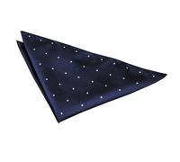 DQT Men Blue Solid Plain Stripe Floral Paisley Polka Dot Pocket Square - Pin Dot Navy Blue