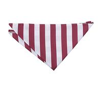 DQT Men Classic Stripe Patterned Business Party Handkerchief Pocket Square - Burgundy & White