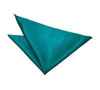 DQT Men Green Solid Plain Stripe Floral Paisley Polka Dot Tartan Pocket Square - Plain Satin Teal