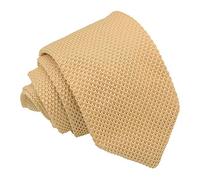 DQT Men Knit Knitted Casual Plain Slim Modern Style Neck Tie - Lemon Yellow