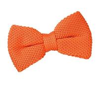 DQT Men Knit Knitted Plain Casual Pre-Tied Bow Tie in Burnt Orange