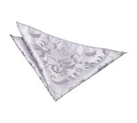 DQT Men Passion Floral Silver Wedding Handkerchief Pocket Square One Size