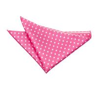 DQT Men Pink Solid Plain Stripe Floral Paisley Polka Dot Pocket Square - Polka Dot Hot Pink