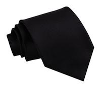 DQT Men Plain Solid Check Wedding Formal Casual Groom Neck Tie in Various Style and Colours - Black, Regular 9cm Tie