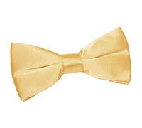 DQT Men Pre-Tied Plain Satin Adjustable Tuxedo Bow Tie - Pale Yellow