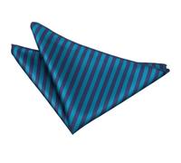 DQT Men Thin Stripe Wedding Handkerchief Pocket Square - Royal Blue and Navy Blue
