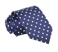 DQT Men's Classic Polka Dot 7cm Modern Slim Woven Tie | Spot necktie for weddings, groom, groomsmen, business, office, prom, parties, formal events; pairs with suits and waistcoats