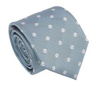 DQT Mens Daisy Floral Jacquard Tie - 8cm Classic Width Necktie - Wedding, Business & Formal - Dusty Blue