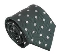 DQT Mens Daisy Floral Jacquard Tie - 8cm Classic Width Necktie - Wedding, Business & Formal - Emerald Green