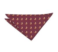 DQT Men's Embroidered Animals Novelty Handkerchief Pocket Square - Burgundy Red Squirrel