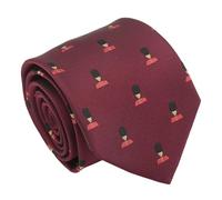 DQT Men's Embroidered British Icon Design Novelty Classic Tie (Burgundy King's Guard)