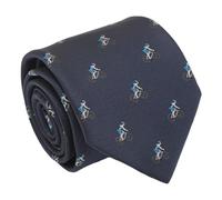DQT Men's Embroidered Sports Design Novelty Classic Tie - Navy Blue Cycling